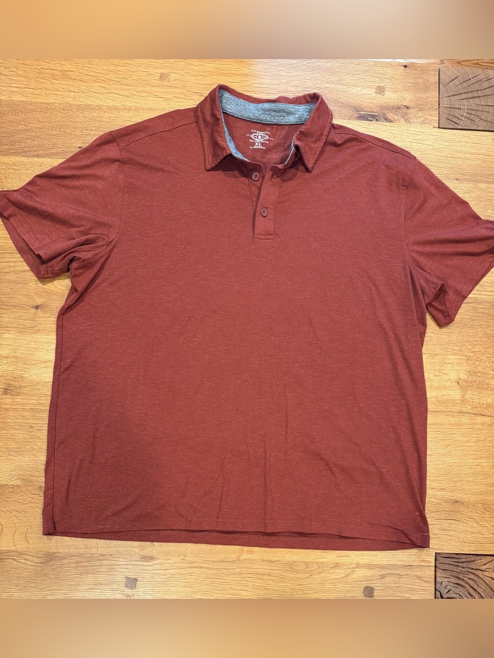 G.H. Bass & Co Men’s XL Red Rust Heathered Performance Polo Short Sleeve Golf